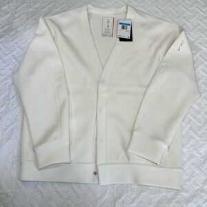 NIKE 24.7 Impossible Men’s Soft Cardigan Sweater Light Bone HQQ6948-133 Size M